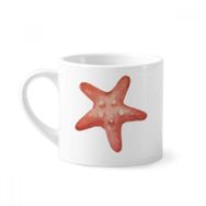 Dıythinker 170 ml Beyaz Deniz Yıldızı Deniz Yaşamı Kırmızı İllüstrasyon Mini Kahve Seramik Kupa