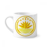 Dıythinker 170 ml Beyaz Dhaka Bangladeş Ulusal Amblem Mini Kahve Seramik Kupa
