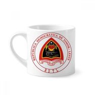 Dıythinker 170 ml Beyaz Dili East Timor Ulusal Amblem Mini Kahve Seramik Kupa