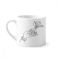 Dıythinker 170 ml Beyaz Din Budist El Çiçek Vazo Desenli Mini Kahve Seramik Kupa