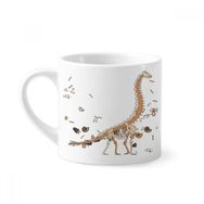 Dıythinker 170 ml Beyaz Dinozor Çimen Büyük Kemikler Mini Kahve Seramik Kupa