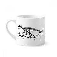 Dıythinker 170 ml Beyaz Dinozor Kemik Kemikleri Siyah Mini Kahve Seramik Kupa