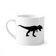 Dıythinker 170 ml Beyaz Dinozor Siyah Kemikler Kalıp Out Mini Kahve Seramik Kupa