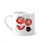 Dıythinker 170 ml Beyaz Domates Sebze Lezzetli Sağlıklı Suluboya Mini Kahve Seramik Kupa