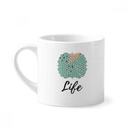 Dıythinker 170 ml Beyaz Dot Soyut Bitkiler Sanat Desen Mini Kahve Seramik Kupa