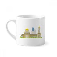 Dıythinker 170 ml Beyaz Ekaterinburg Rusya Ulusal Sembol Desenli Mini Kahve Seramik Kupa