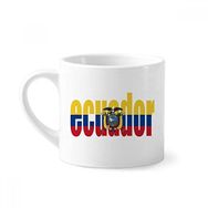Dıythinker 170 ml Beyaz Ekvador Ülke Bayrağı İsim Mini Kahve Seramik Kupa
