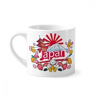Dıythinker 170 ml Beyaz El Dekorasyonu Japon Desenli Mini Kahve Seramik Kupa