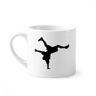 Dıythinker 170 ml Beyaz El Standı Breaking Dansçı Spor Mini Kahve Seramik Kupa
