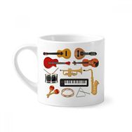 Dıythinker 170 ml Beyaz Elektrikli Piyano Trombon Gitar Müzik Mini Kahve Seramik Kupa