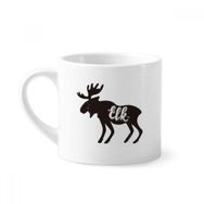 Dıythinker 170 ml Beyaz Elk Siyah ve Beyaz Hayvan Mini Kahve Seramik Kupa
