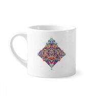 Dıythinker 170 ml Beyaz Elmas Oyun Kartları Geometrik Desenli Mini Kahve Seramik Kupa
