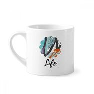 Dıythinker 170 ml Beyaz Enthusiasm Soyut Bitkiler Sanat Mini Kahve Seramik Kupa