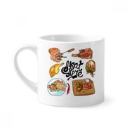 Dıythinker 170 ml Beyaz Et Mağazası Barbekü Biftek Mini Kahve Seramik Kupa