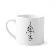 Dıythinker 170 ml Beyaz Evren Geometri Uzaylı Totem Mini Kahve Seramik Kupa