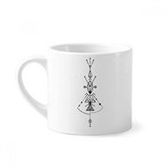 Dıythinker 170 ml Beyaz Evren Sembolü Totem Desenli Uzaylı Mini Kahve Seramik Kupa