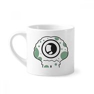 Dıythinker 170 ml Beyaz Evren ve Uzaylı Benekli Uzaylı Mini Kahve Seramik Kupa