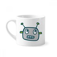 Dıythinker 170 ml Beyaz Evren ve Uzaylı Gri Robot Mini Kahve Seramik Kupa