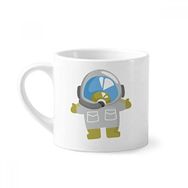 Dıythinker 170 ml Beyaz Evren ve Uzaylı Güzel Astronot Mini Kahve Seramik Kupa