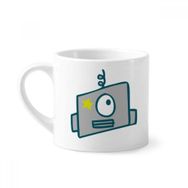 Dıythinker 170 ml Beyaz Evren ve Uzaylı Tek Gözlü Robot Mini Kahve Seramik Kupa