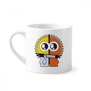 Dıythinker 170 ml Beyaz Evren ve Uzaylı Üç Renkli Uzaylı Mini Kahve Seramik Kupa