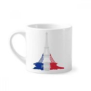 Dıythinker 170 ml Beyaz Eyfel Kulesi Paris Fransa Silüeti Mini Kahve Seramik Kupa
