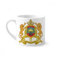 Dıythinker 170 ml Beyaz Fas Afrika Ulusal Amblem Mini Kahve Seramik Kupa