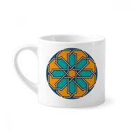 Dıythinker 170 ml Beyaz Fas Tarzı Çiçek Soyut Desenli Mini Kahve Seramik Kupa