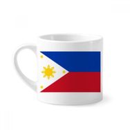 Dıythinker 170 ml Beyaz Filipinler Ulusal Bayrağı Asya Ülke Mini Kahve Seramik Kupa