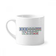 Dıythinker 170 ml Beyaz Flush Suit Mahjong Fayans Mini Kahve Seramik Kupa