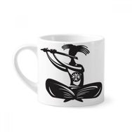 Dıythinker 170 ml Beyaz Flute Celebrate Silhouette Meksika Meksika Mini Kahve Seramik Kupa