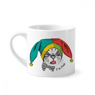 Dıythinker 170 ml Beyaz Foolscap I'm Fine Cat Protect Animal Mini Kahve Seramik Kupa