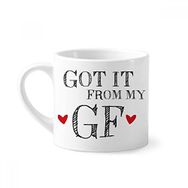 Dıythinker 170 ml Beyaz For BF It From My GF Boyfriend Mini Kahve Seramik Kupa