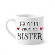 Dıythinker 170 ml Beyaz For My Family It From My Sister Present Mini Kahve Seramik Kupa