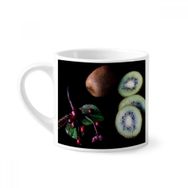 Dıythinker 170 ml Beyaz Fresh Fruits Kiwifruit Kiraz Resmi Mini Kahve Seramik Kupa