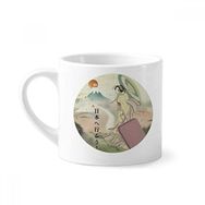 Dıythinker 170 ml Beyaz Fuji Dağı Japon Ukiyo-e Japon Mini Kahve Seramik Kupa