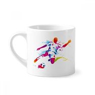 Dıythinker 170 ml Beyaz Futbol Atletleri Atış Desenli Mini Kahve Seramik Kupa