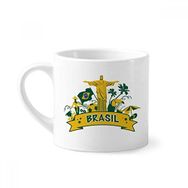 Dıythinker 170 ml Beyaz Futbol Dağı Corcovado Papağan Brezilya Mini Kahve Seramik Kupa