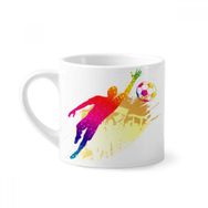 Dıythinker 170 ml Beyaz Futbol Kaleci Blokları Futbol Mini Kahve Seramik Kupa