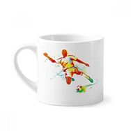 Dıythinker 170 ml Beyaz Futbol Oyuncuları Kick Futbol Mini Kahve Seramik Kupa