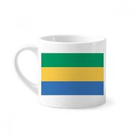 Dıythinker 170 ml Beyaz Gabon Ulusal Bayrağı Afrika Ülke Mini Kahve Seramik Kupa