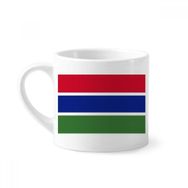 Dıythinker 170 ml Beyaz Gambiya Ulusal Bayrağı Afrika Ülke Mini Kahve Seramik Kupa