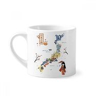 Dıythinker 170 ml Beyaz Geleneksel Japon yerel kültürel Haritası Mini Kahve Seramik Kupa