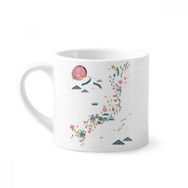 Dıythinker 170 ml Beyaz Geleneksel Japon Yerel Özel Harita Mini Kahve Seramik Kupa
