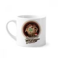 Dıythinker 170 ml Beyaz Geleneksel Singapur Bak Kut Teh Mini Kahve Seramik Kupa