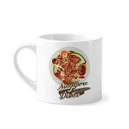 Dıythinker 170 ml Beyaz Geleneksel Singapur Rojak Mini Kahve Seramik Kupa
