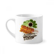 Dıythinker 170 ml Beyaz Geleneksel Singapur Satay Tabağı Mini Kahve Seramik Kupa