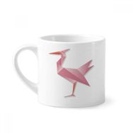 Dıythinker 170 ml Beyaz Geometrik Soyut Flamingo Origami Desenli Mini Kahve Seramik Kupa