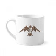 Dıythinker 170 ml Beyaz Geometrik Soyut Kartal Origami Desenli Mini Kahve Seramik Kupa