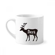 Dıythinker 170 ml Beyaz Geyik Siyah ve Beyaz Hayvan Mini Kahve Seramik Kupa
